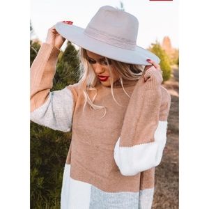 Brand New Silver/Grey Wool 4" Wide Brim Hat